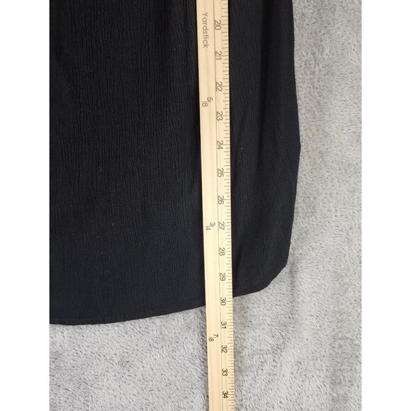 Staccato Shirt Womens Small Black Ruffled Floral Embroidered Boho Tunic Blouse - Picture 5 of 11